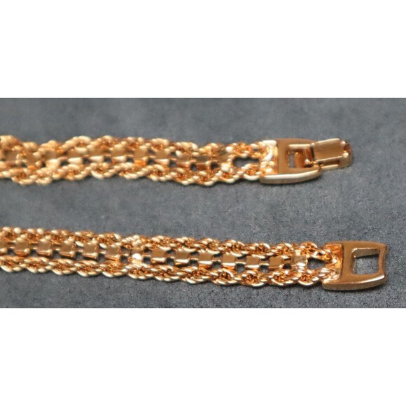 Vintage Rhinestone Tennis Bracelet Ruby Red & Clear - Picture 4 of 5